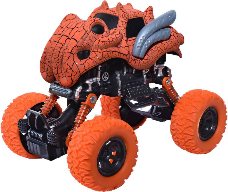 Toyshack Pull Back Dinosaur Monster Truck with Big Rubber Wheels for Kids(Red)