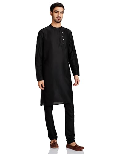 Amazon Brand – Symbol Men’s Rayon Blend Kurta Sets (Sy-A22-Mna-Etk-02A_Black_M)