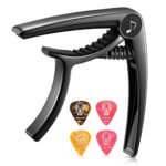 Donner DC-2 Guitar Capo for Acoustic and Electric Guitar, Black
