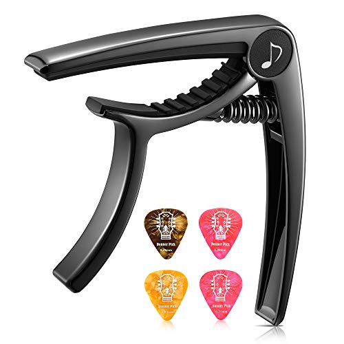 Donner DC-2 Guitar Capo for Acoustic and Electric Guitar, Black