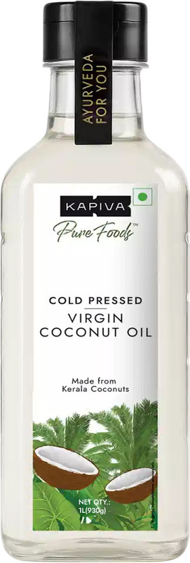 Kapiva Virgin Cold-Pressed | 100% Pure, Unrefined, Organic & Edible Coconut Oil(1 L)