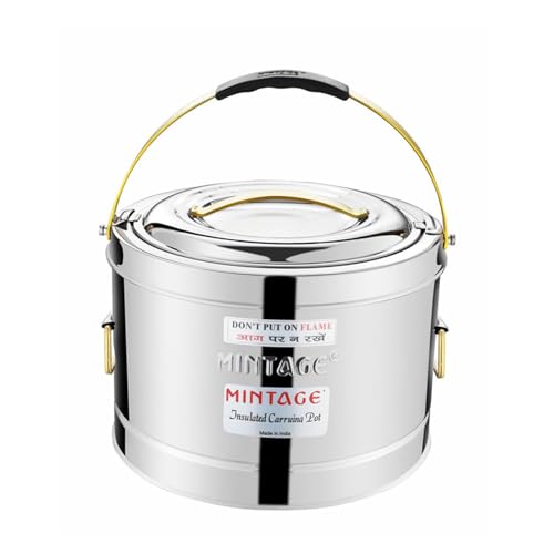 Mintage Stainless Steel 10L Sambar Pot Hotel Casserole Serving Container
