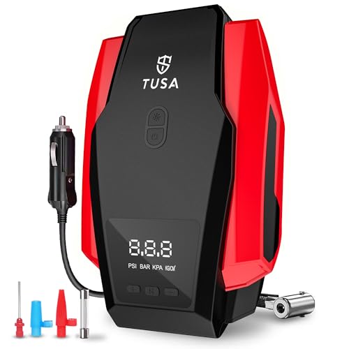 TUSA Drive X Tyre Inflator for Car – 150 PSI, 12V DC Portable Air Compressor with Digital Tire Pressure Gauge & LED Light | Car Accessories, Auto Air Pump for Cars, Motorcycle & Other Inflatables