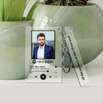 Gifteee – Gift Emotions Expressions Experiences Acrylic Spotify Keychain With Song Code & Photo | Personalized Gifts Scannable Message Size (45 X 70 Mm) Plaque (15 Mmmulticolor)