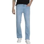 The Indian Garage Co Men Bootcut Solid Mid-Rise Stretchable Jeans Lt Blue