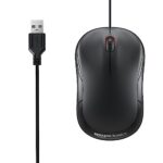amazon basics Wired USB Mouse, 3-Button, 1000 DPI Optical Sensor, Plug & Play, for Windows/Mac