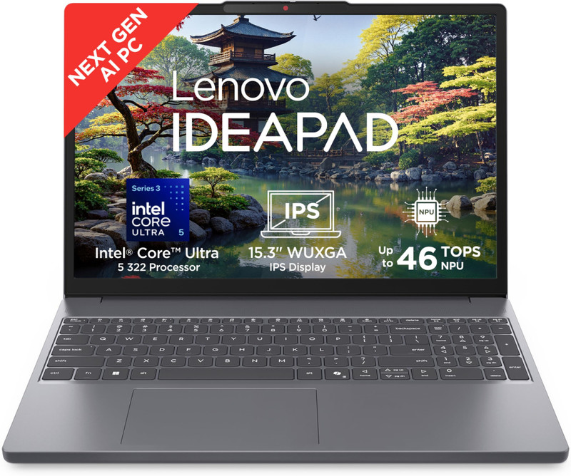 Lenovo IdeaPad Slim 3 (Gen 11) Next-gen AI PC Intel Core Ultra 5 Series 3 322 – (16 GB/512 GB SSD/Windows 11 Home) IdeaPad Slim 3 15IPH11 Thin and Light Laptop(15.3 inch, Luna Grey, With MS Office)