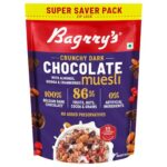 Bagrry’s Crunchy Dark Chocolate Muesli 700g / 750g | 100% Belgian Dark Chocolate Muesli | 86% Fruits, Nuts, Cocoa & Grains | No Artificial Ingredients | High Fibre Breakfast Cereal