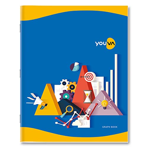 Navneet Youva | Graph Book for Students | Soft Bound | Big Size – 22 cm x 28 cm | 1 Side Graph (1mm) & 1 Side Ruled | 64 Pages | Pack of 3