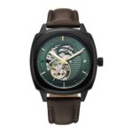 Fastrack Automatics 3.0 Analog with Dark Green Dial Dark Brown Genuine Leather Strap Watch for Men – 3333NL01