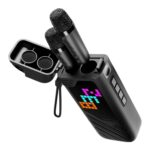 Zebronics Music Bomb X50 Bluetooth Speaker, 20W RMS, Up to 7h Playback, 4000mAh, Dual Wireless Mics + Holder, Karaoke & Voice Changer, 17 Animations LED Pixel Display, BT v5.3, TWS, Type-C (Black)