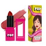 SUGAR POP Satin Matte Lipstick – 08 Carnation (Red with hints of blue) – 3 gm – Infused with Vitamin E, Shea Butter & Jojoba Oil l Ultra Pigmented, Hydrating