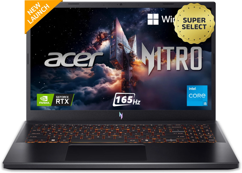 Acer Nitro V 15 Intel Core i5 13th Gen 13420H – (16 GB/512 GB SSD/Windows 11 Home/8 GB Graphics/NVIDIA GeForce RTX 5050) ANV15-52 Gaming Laptop(15.6 Inch, Obsidian Black, 2.113 Kg)