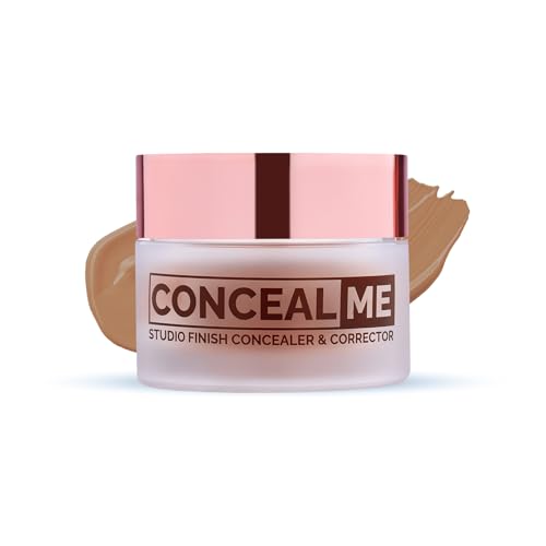 Glam21 Conceal Me Studio Finish Concealer & Corrector |F ull Coverage Yet Lightweight | Easily Blendable Cream Concealer for Dark Circles & Blemishes | 7gm-Beige-02