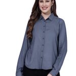 OOMPH! Shirts for Women, Floral Printed, Grey