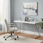 APRODZ Mango Wood Wolfeng Study Desk Table for Home and Office | White Finish