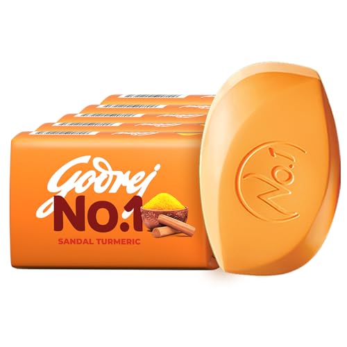 Godrej No. 1 Sandal & Turmeric – Pack of 5 (100g each) | Soaps For Bath | Long-Lasting Fragrance