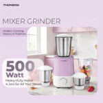 Thomson FreshMix 500 W Mixer Grinder(FreshMix | 4 Jars | Pearl White, Lavender Pink)