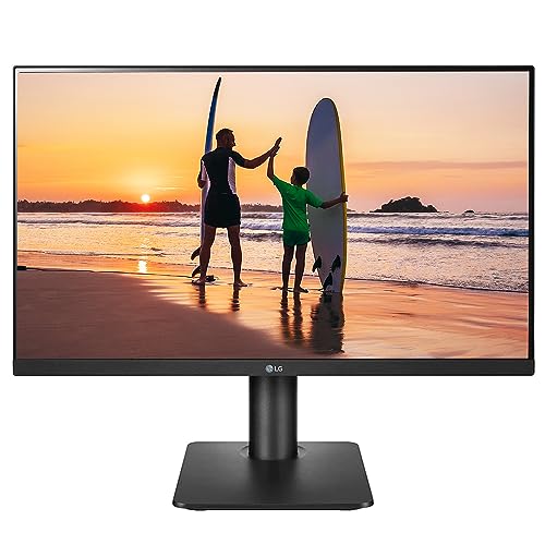 LG 24 inch (60.4 cm) IPS FHD (1920 x 1080 Pixels), HDR 10, Height Adjust, Display Port, HDMI, AMD FreeSync, 75 Hz Refresh, Black Color – 24MP450
