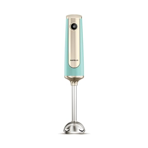 Havells CRAFT Hand Blender|50% Quieter Operation|Easy Blending with 300 Watt Power|Food Grade Material – SS304 Shaft and Blade|Ergonomic One Button Operation|2Yrs Manufacturer Warranty(Blue & Gold)