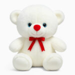 Funtoos Soft Plush Teddy Bear with Red Bow for Kids & Couple Gift  – 26 cm(White)