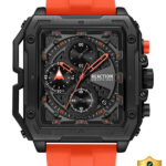 Kenneth Cole Reaction New Collection CHRONO 3 EYES DATE BLACK RECTANGULAR NORTH – SOUTH Shape Analog Watch  – For Men