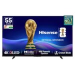 Hisense 139 cm (55 Inches) 4K Ultra HD Smart QLED TV 55E75Q | E75Q Series | 48W Powerful Speakers | Dolby Atmos & HDR10+ | ALLM, VRR & Game Mode | Cricket Mode | AI 4K Upscaler | VIDAA OS (Black)