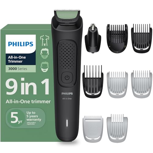 Philips India’s No.1 Men’s Trimmer* | One stroke beard trimming | All-in-One Grooming Kit- Face, Hair, Body | Ear/Nose attachment | Safe for Sensitive Skin | 60 mins runtime | 5yr warranty* | MG3927