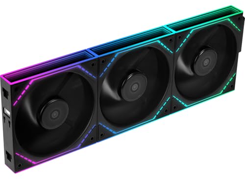 Thermalright TL-M12QR 120mm ARGB Reverse Case Fan, Daisy-Chain | 1500RPM | Silent Computer Fan with Infinite Mirrors on Both Sides(Black)