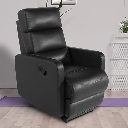 Recliners India Single Seater Manual Recliner Sofa | 3 Modes of Comfort | 220 Manual Recliner Chair | Cushion Armrest | Living Room Recliner Sofa | 1-Year Manufacturer Warranty | Colour- Black