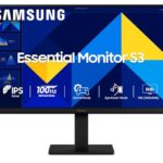 Samsung 22″ (54.6 cm) S3 Flat Monitor|Super Slim Borderless Design|IPS Panel|FHD 1920 x 1080|100 Hz|5 ms|Ports-HDMI,VGA|Game Mode|Eye Saver Mode||Wall Mountable|LS22D300GAWXXL|Black