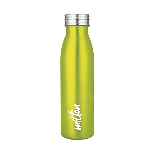 MILTON Breeze 750 Stainless Steel Water Bottle 730 ml, Single Walled, ISI Certified I Leak Proof Lid, Rust Proof I For School, Office, Gym I Mettalic Green