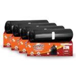 Amazon Brand – Presto! Premium Perfume Garbage Bags on Roll with Tie String | Large | 25×30 Inch | 60 Count | 15 X 4 Packs | Black