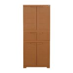 Cello Novelty Triplex Plastic Cabinet with Dustproof Doors| 3 Year Warranty | Almirah, Cupboard, Wardrobe for Home, Living Room, Bedroom, Kitchen, Office, Outdoor| Sandalwood Brown Colour