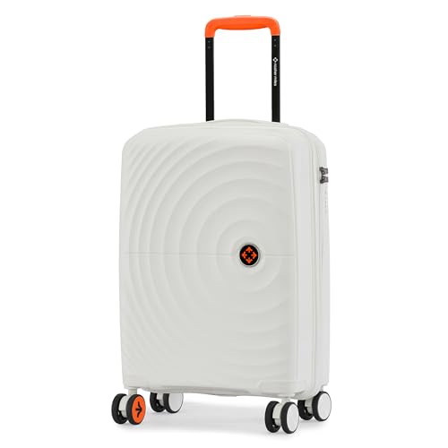 Nasher Miles Seattle Hard-Sided Cabin Luggage 20 inch | 55cm | 8 Wheels Small Trolley Bag for Travel | Suitcase (White)