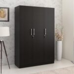 Spacewood Optima Wardrobe | 3 Year Warranty | Almirah, Cupboard, Almari, 3 Door Wardrobe, 2 Hanging Space|Engineered Wood| Natural Wenge