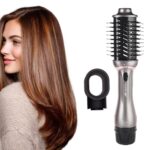 Ikonic Me 3-In-1 Express Styler Hot Air Brush For Women, 1200W Hair Dryer Brush With 1.5-Inch Ceramic Titanium Tourmaline Barrel, Blow Dryer, Hair Straightener, Volumizer Brush, Fast Drying, Frizz-Free Styling, Grey