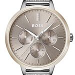 BOSS Hugo Stainless Steel Symphony Analog Brown Dial Women Watch-1502423, Silver Band