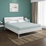 Nilkamal SLEEP Hybrid Wood and Metal Structure Grande Queen Size Bed, Lightweight and Portable (78 X 60, White)
