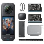 Insta360 X5 Essentials Bundle – Waterproof 8K 360° Action Camera, Leading Low Light, Invisible Selfie Stick Effect, Rugged and Replaceable Lens, 3-Hour Battery, Built-in Wind Guard, Stabilization