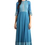 Aurelia Women’s Polyester Printed Regular Dress (21FEA11376-501539_Blue_S)