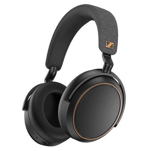 Sennheiser Momentum 4 Wireless Over Ear Headphones, German Design, ANC, 60h Battery, Customizable Sound, 4 Digital Mics for Crystal-Clear Calls, Multipoint Connectivity, 2 Yr Warranty, Black/Copper