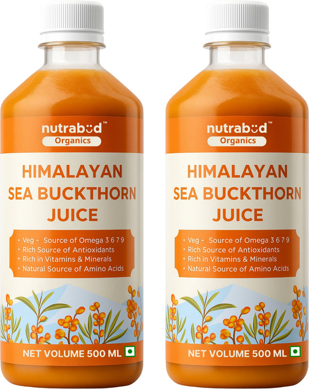 Nutrabud Sea Buckthorn Berry Juice – From Ladakh – Rich in Omega-3,6,7,9 & Vitamin-C(2 x 500 ml)