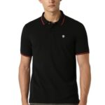 Van Heusen Men’s Regular Fit Polo T-Shirt (VSKP517S011408_Black M)