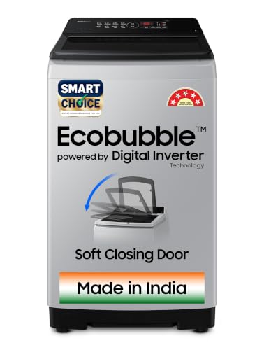 Samsung Smart Choice 8 kg, 5 star, Eco Bubble Tech, Digital Inverter Motor, Soft Closing Door, Fully-Automatic Top Load Washing Machine (WA80BG4441BGTL, Light Gray)