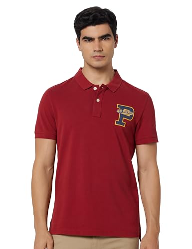 U.S. Polo ASSN. Mens Solid Half Sleeve Polo T-Shirts (UDTSHS0940_Red_M)