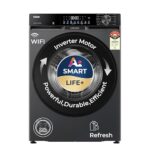Haier 9 Kg, 5 Star, AI Smart LIFE+, Hygienic Care, ABT, 525 mm Super Drum, Refresh, Direct Motion Motor, WiFi enabled, Fully Automatic Front Load Washer (EFL90-IM14F5ES8U1 | Dark Jade Silver)