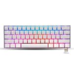 ZEBRONICS Zeb-MAX NINJA 61 keys wireless mechanical keyboard with 3 Bluetooth connections, 2.4GHz Nano receiver, Type C wired mode, RGB backlit, built-in rechargeable battery and N-key rollover(White)