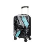 Kamiliant by American Tourister ATHER|Printed Cabin Trolley Bag Small Size (55 cms) for Travel| Hard Case Polypropylene (PP) Suitcase|360° 8-Wheel Spinner Luggage Trolley|Combination Lock|Black