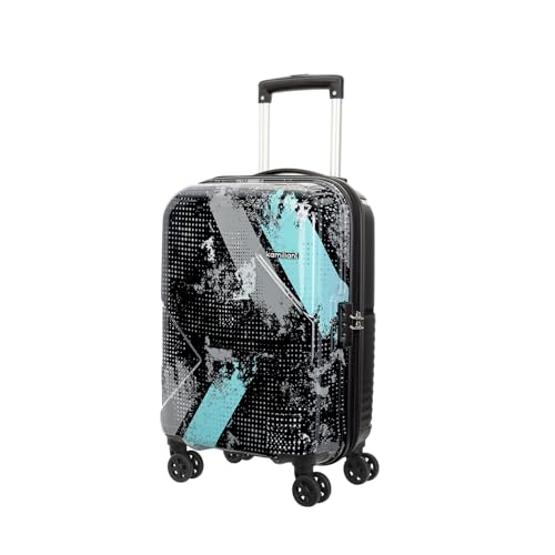 Kamiliant by American Tourister ATHER|Printed Cabin Trolley Bag Small Size (55 cms) for Travel| Hard Case Polypropylene (PP) Suitcase|360° 8-Wheel Spinner Luggage Trolley|Combination Lock|Black
